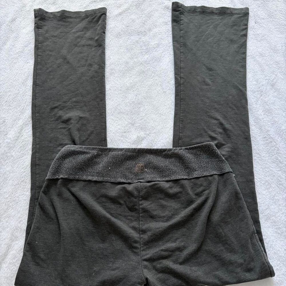 The Balance Collection Gray Fold Over Flare Leggings Women's M Yoga Loungewear